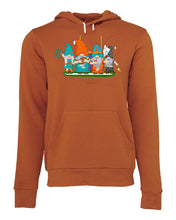 Load image into Gallery viewer, Aqua &amp; Orange Football Gnomes (similar to Miami) on Unisex Hoodie
