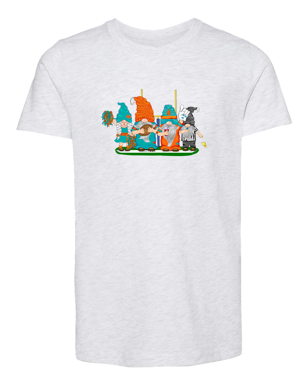 Aqua & Orange Football Gnomes  (similar to Miami) on Kids T-shirt