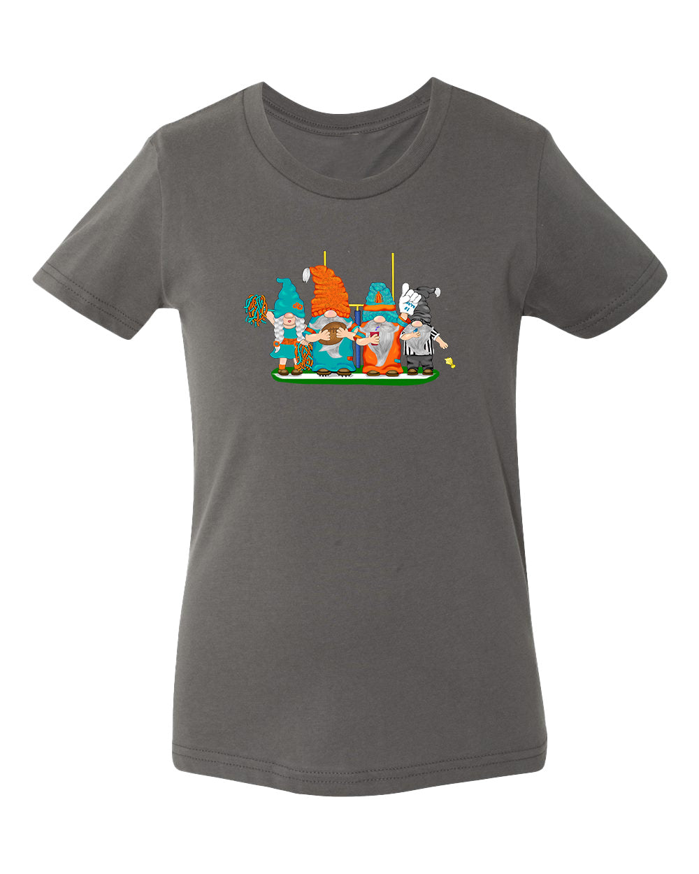 Aqua & Orange Football Gnomes  (similar to Miami) on Kids T-shirt