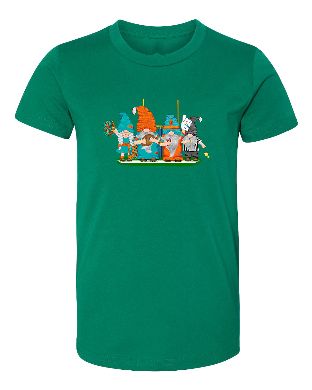 Aqua & Orange Football Gnomes  (similar to Miami) on Kids T-shirt