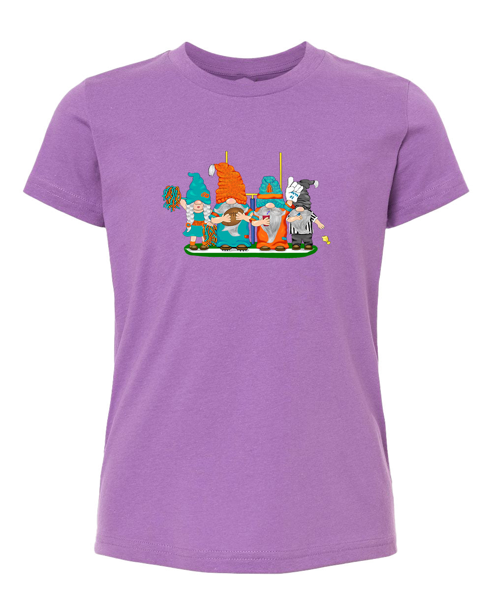 Aqua & Orange Football Gnomes  (similar to Miami) on Kids T-shirt