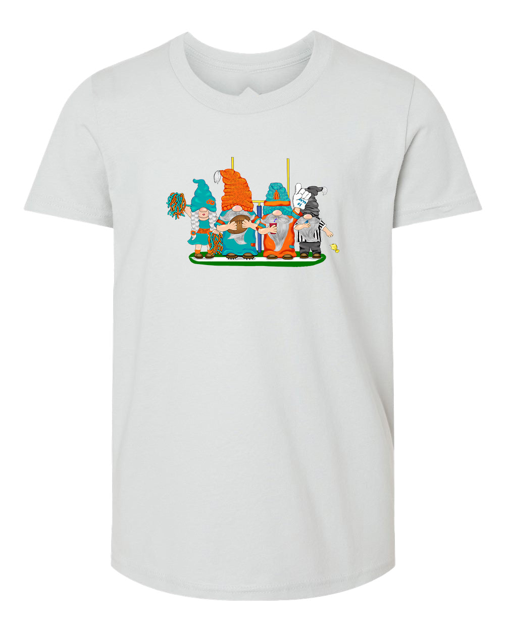 Aqua & Orange Football Gnomes  (similar to Miami) on Kids T-shirt