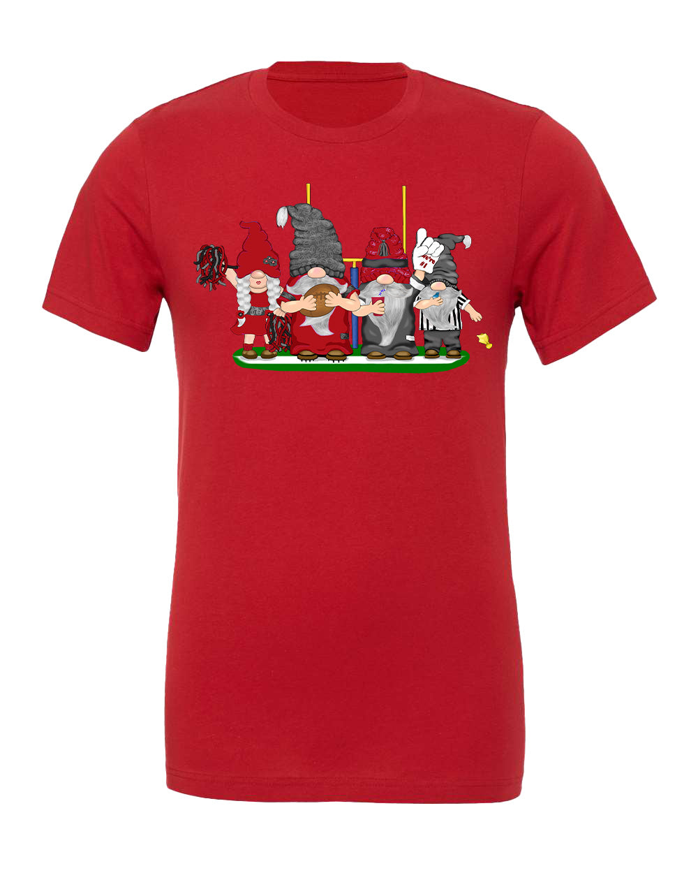 Red & Black Football Gnomes on Men's T-shirt (similar to Arizona)