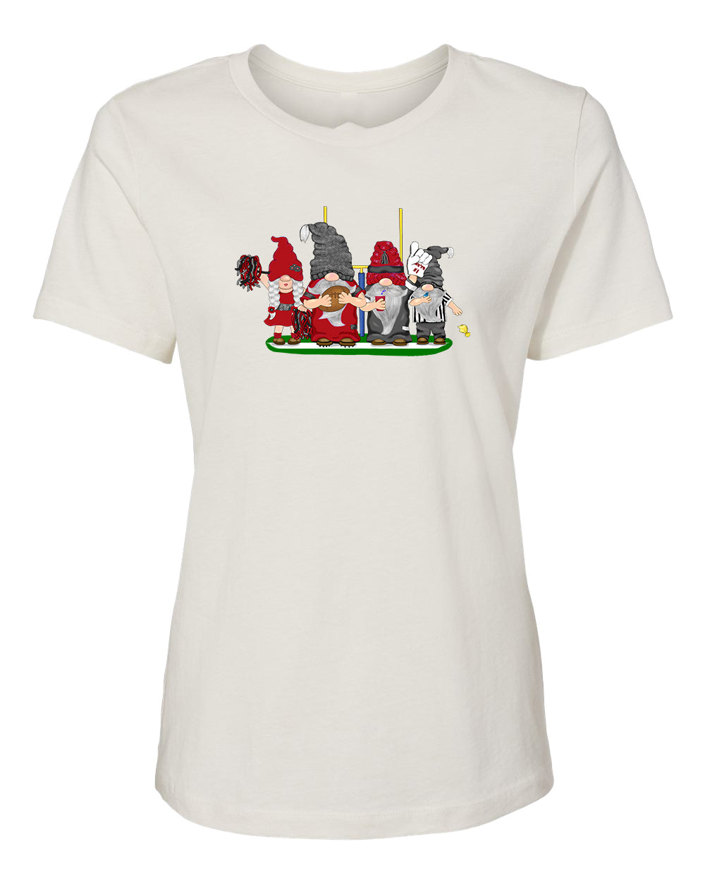Red & Black Football Gnomes on Women's T-shirt (similar to Arizona)