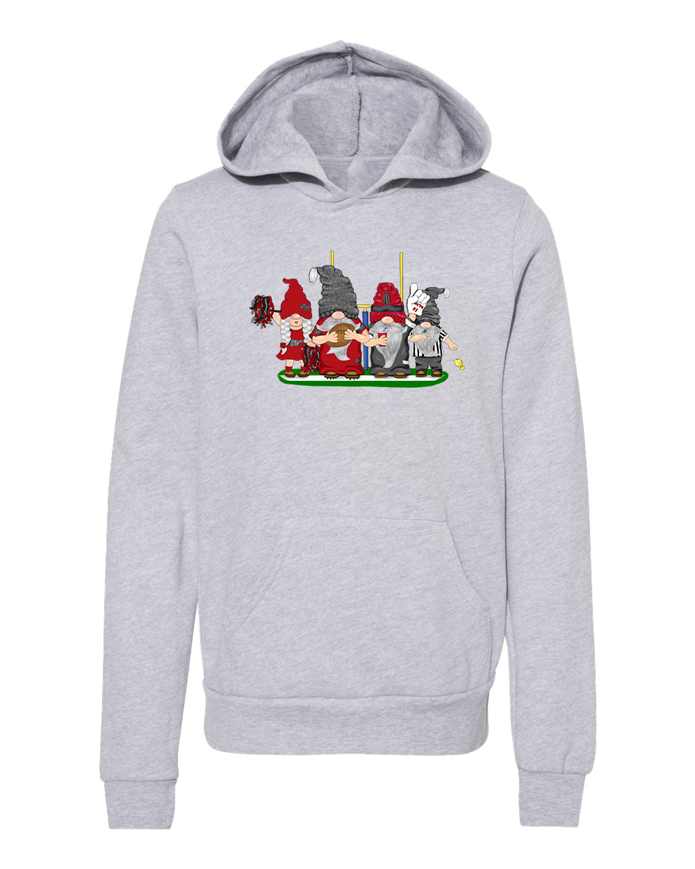 Red & Black Football Gnomes  (similar to Arizona) on Kids Hoodie