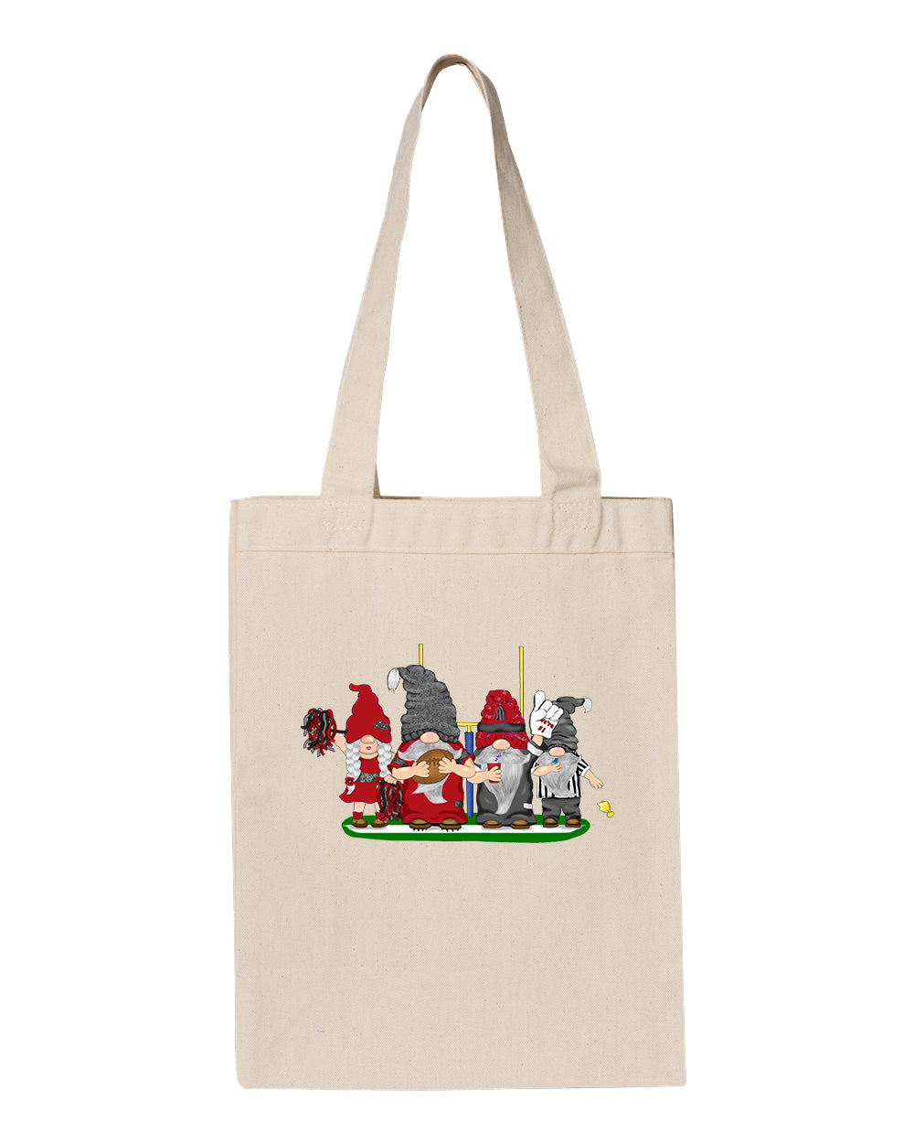 Red & Black Football Gnomes  (similar to Arizona) on Gusset Tote