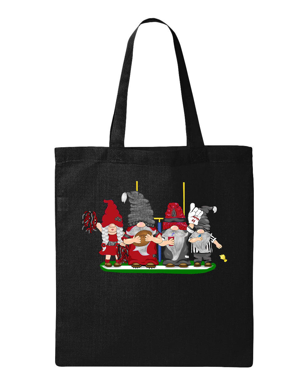 Red & Black Football Gnomes  (similar to Arizona) on Tote