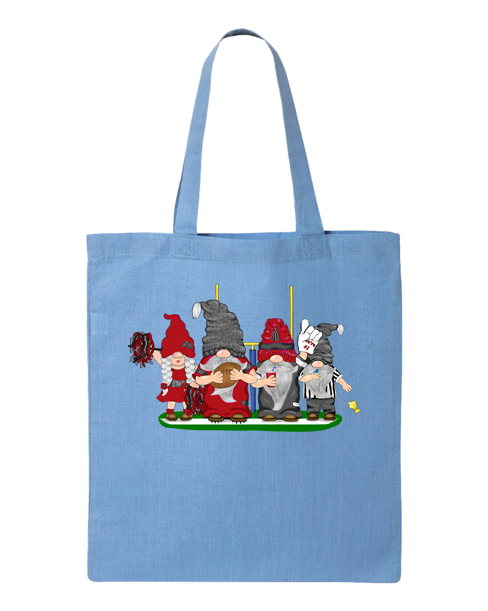 Red & Black Football Gnomes  (similar to Arizona) on Tote