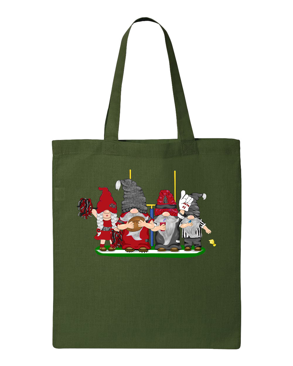 Red & Black Football Gnomes  (similar to Arizona) on Tote