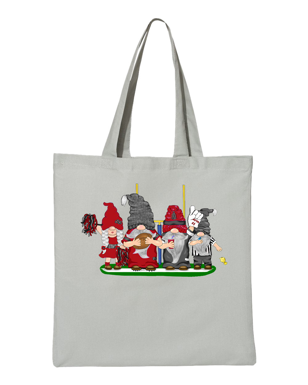 Red & Black Football Gnomes  (similar to Arizona) on Tote