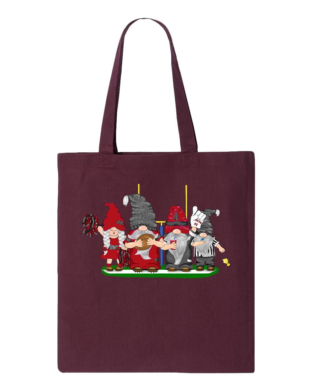 Red & Black Football Gnomes  (similar to Arizona) on Tote