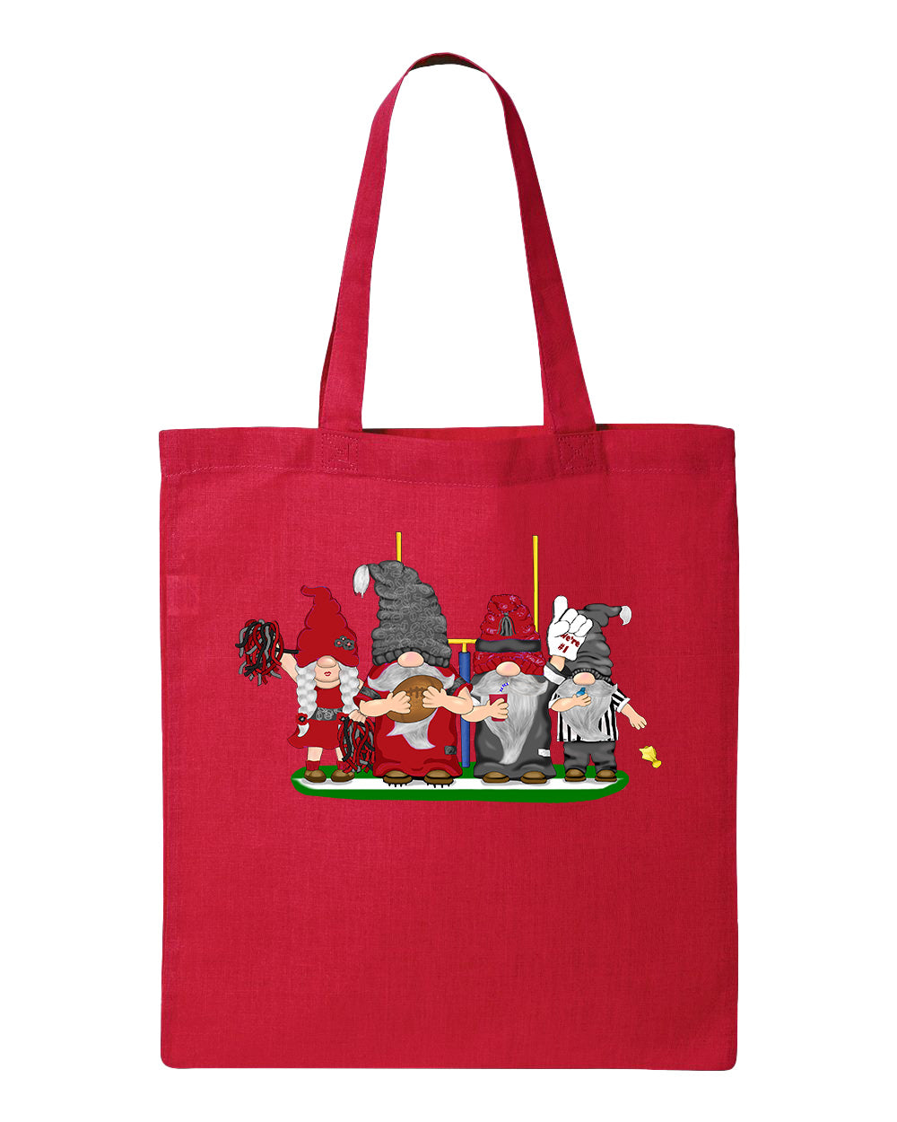 Red & Black Football Gnomes  (similar to Arizona) on Tote