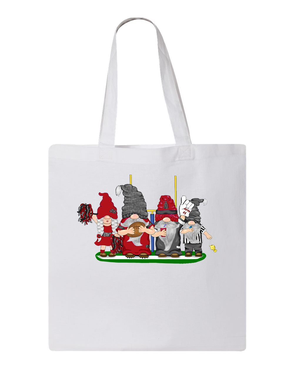 Red & Black Football Gnomes  (similar to Arizona) on Tote