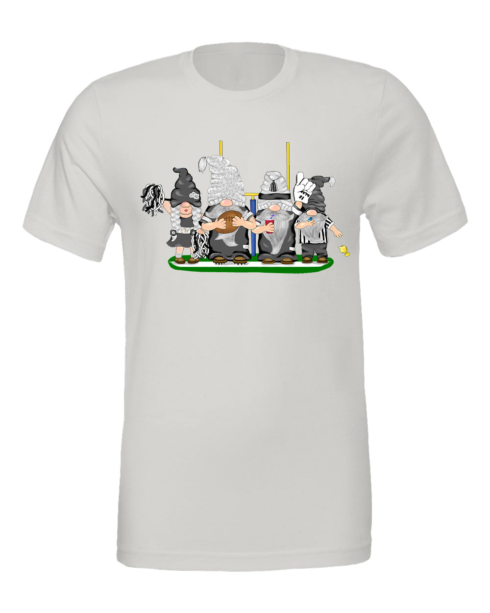 Black & Silver Football Gnomes on Men's T-shirt (similar to Las Vegas)