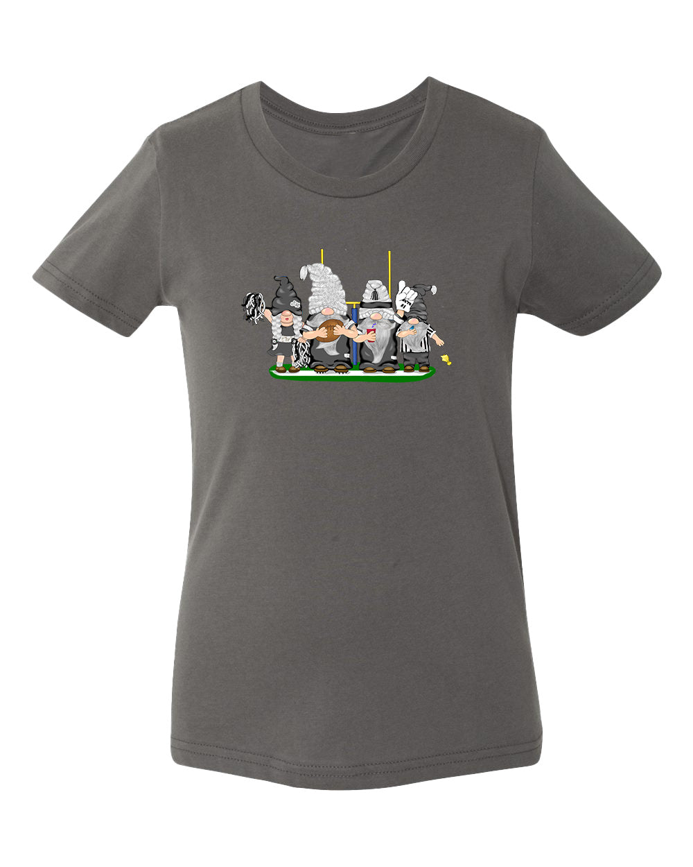 Black & Silver Football Gnomes  (similar to Las Vegas) on Kids T-shirt