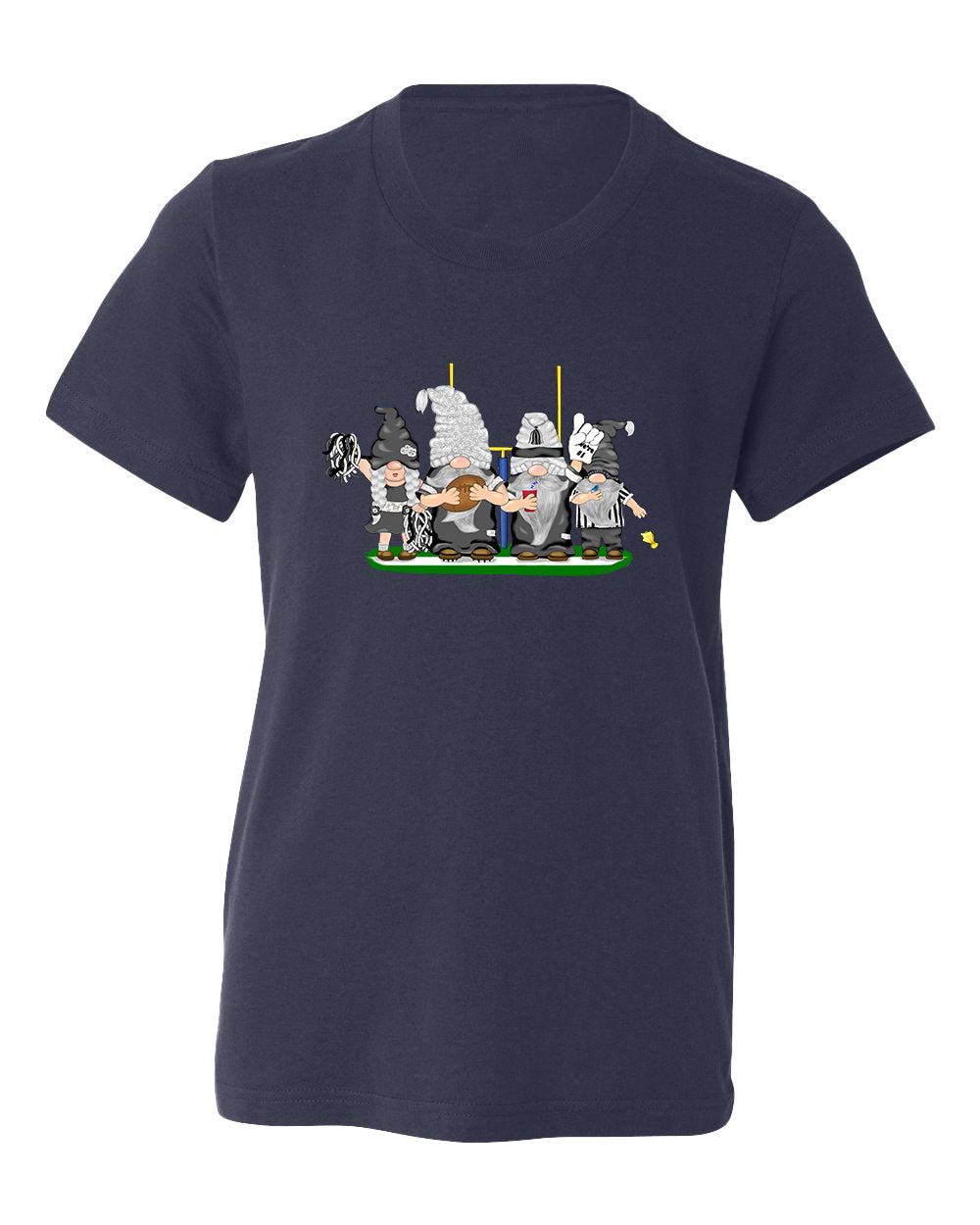 Black & Silver Football Gnomes  (similar to Las Vegas) on Kids T-shirt