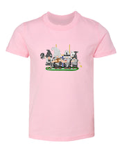Load image into Gallery viewer, Black &amp; Silver Football Gnomes  (similar to Las Vegas) on Kids T-shirt

