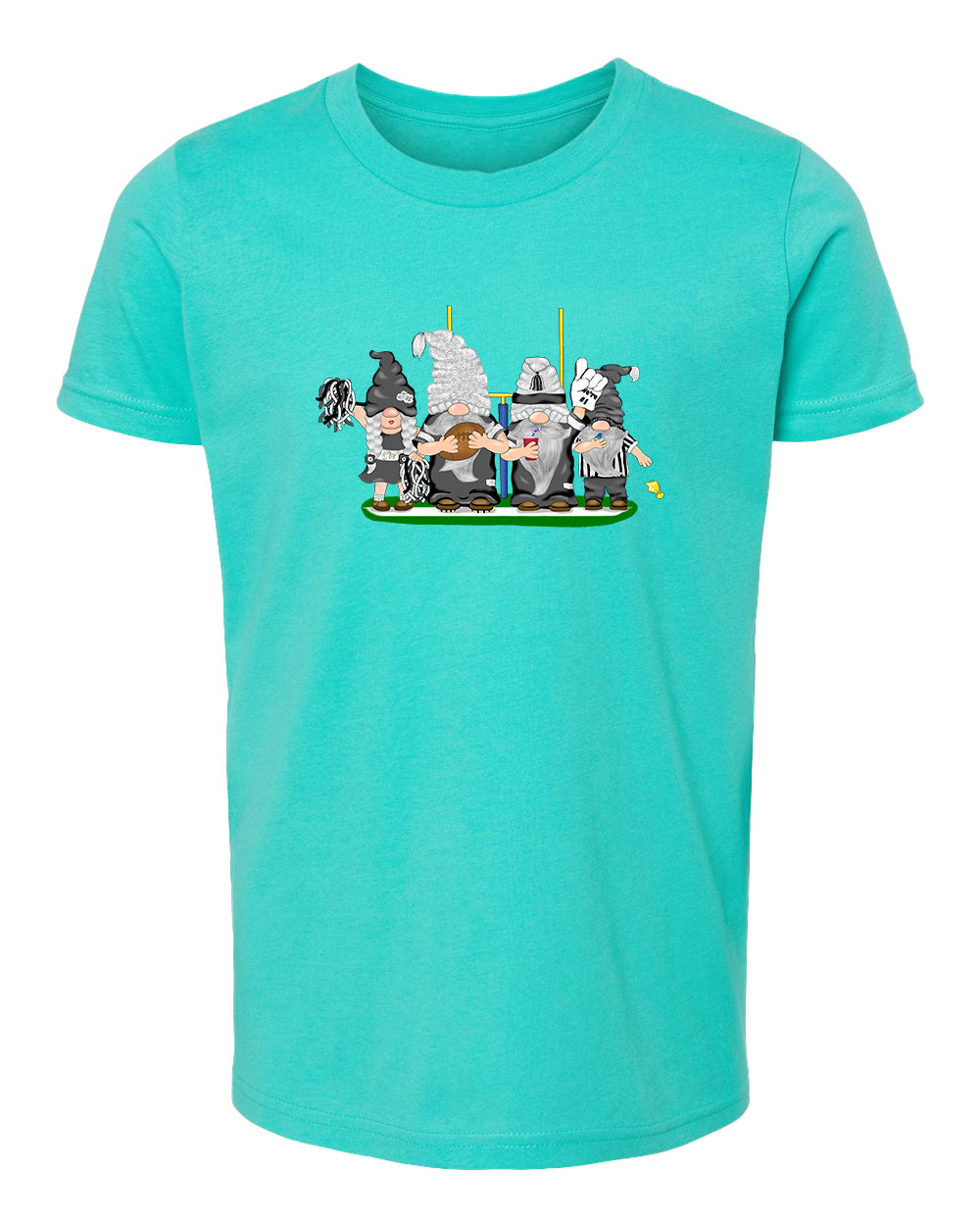 Black & Silver Football Gnomes  (similar to Las Vegas) on Kids T-shirt