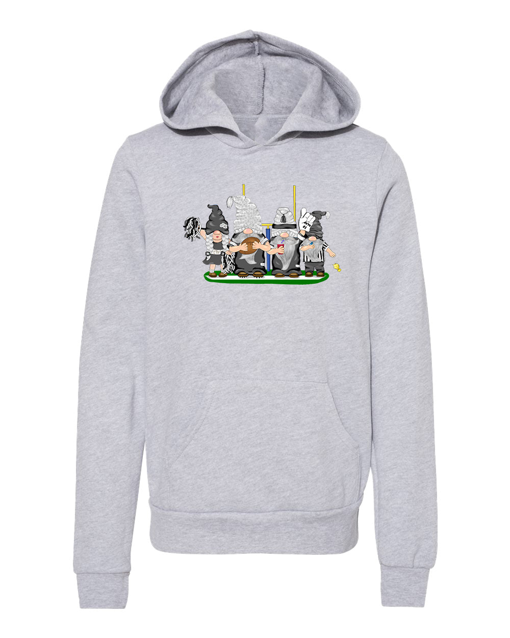 Black & Silver Football Gnomes  (similar to Las Vegas) on Kids Hoodie