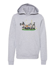 Load image into Gallery viewer, Black &amp; Silver Football Gnomes  (similar to Las Vegas) on Kids Hoodie
