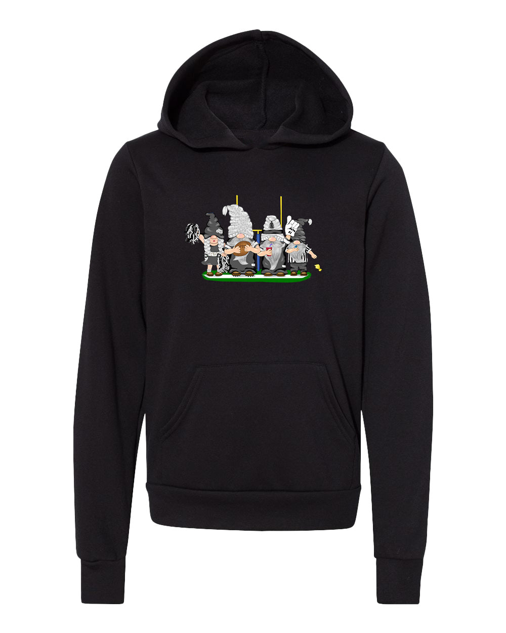 Black & Silver Football Gnomes  (similar to Las Vegas) on Kids Hoodie