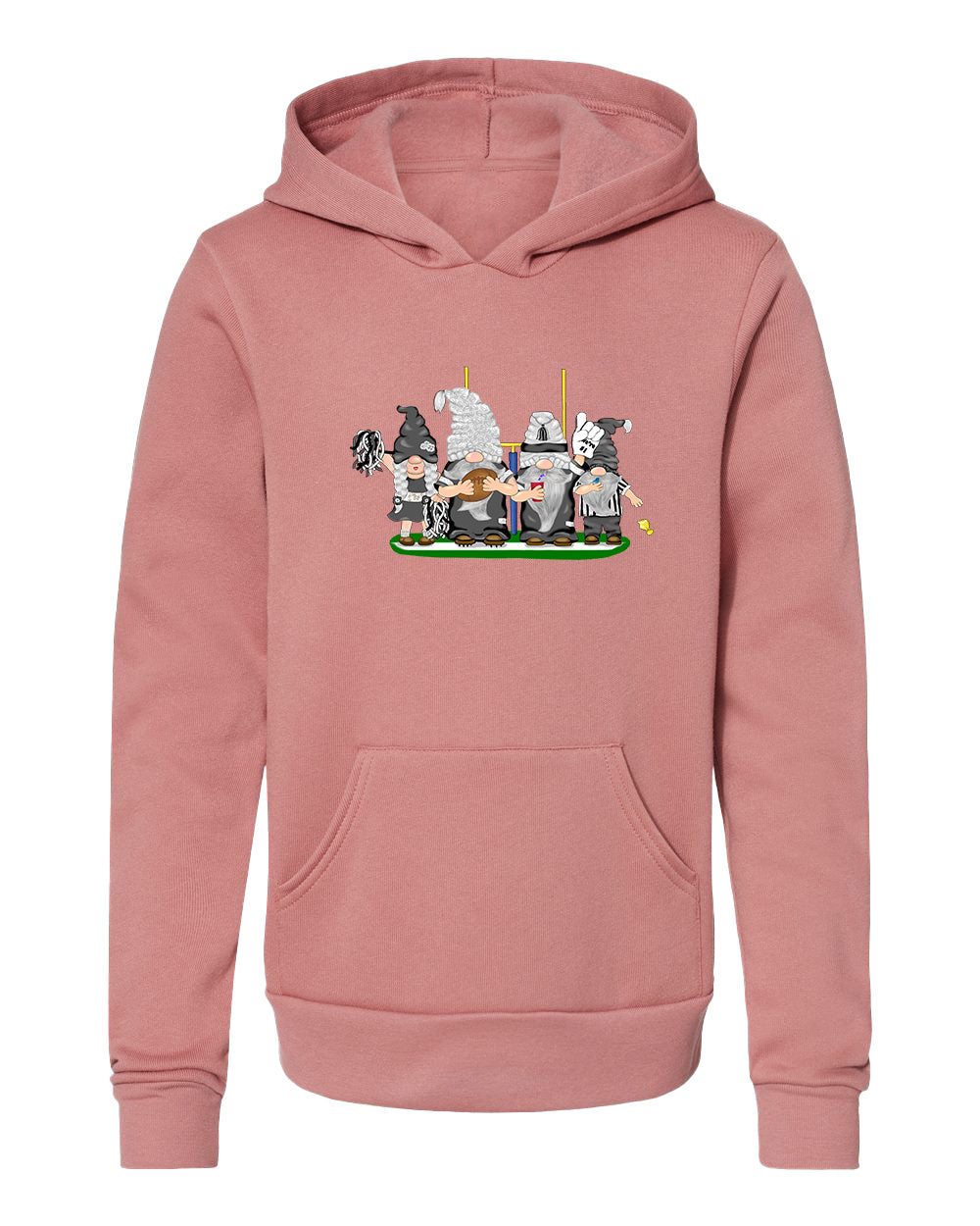 Black & Silver Football Gnomes  (similar to Las Vegas) on Kids Hoodie