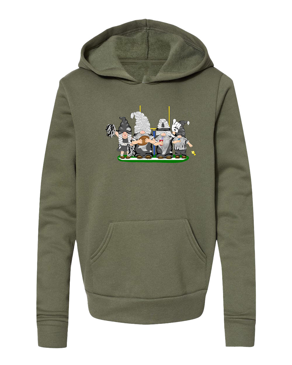 Black & Silver Football Gnomes  (similar to Las Vegas) on Kids Hoodie