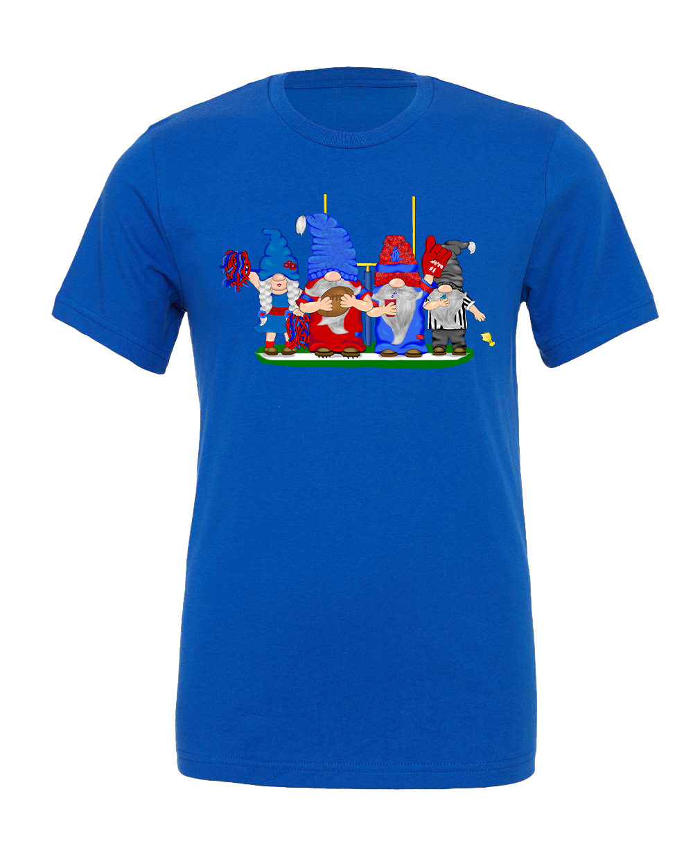 Red & Blue Football Gnomes on Men's T-shirt (similar to Buffalo)