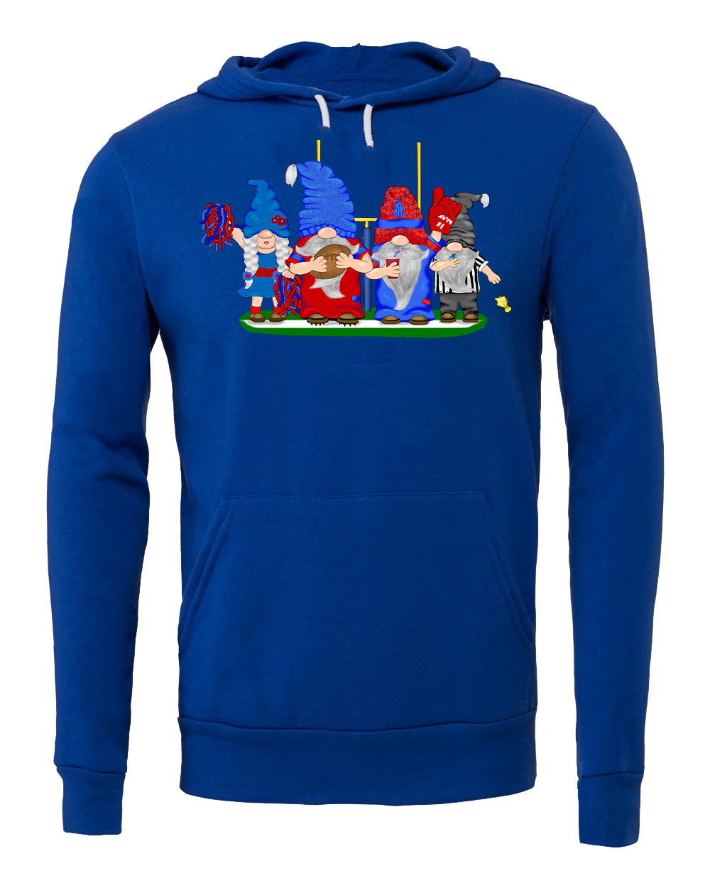 Red & Blue Football Gnomes (similar to Buffalo) on Unisex Hoodie