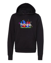 Load image into Gallery viewer, Red &amp; Blue Football Gnomes  (similar to Buffalo) on Kids Hoodie
