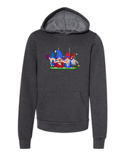 Load image into Gallery viewer, Red &amp; Blue Football Gnomes  (similar to Buffalo) on Kids Hoodie

