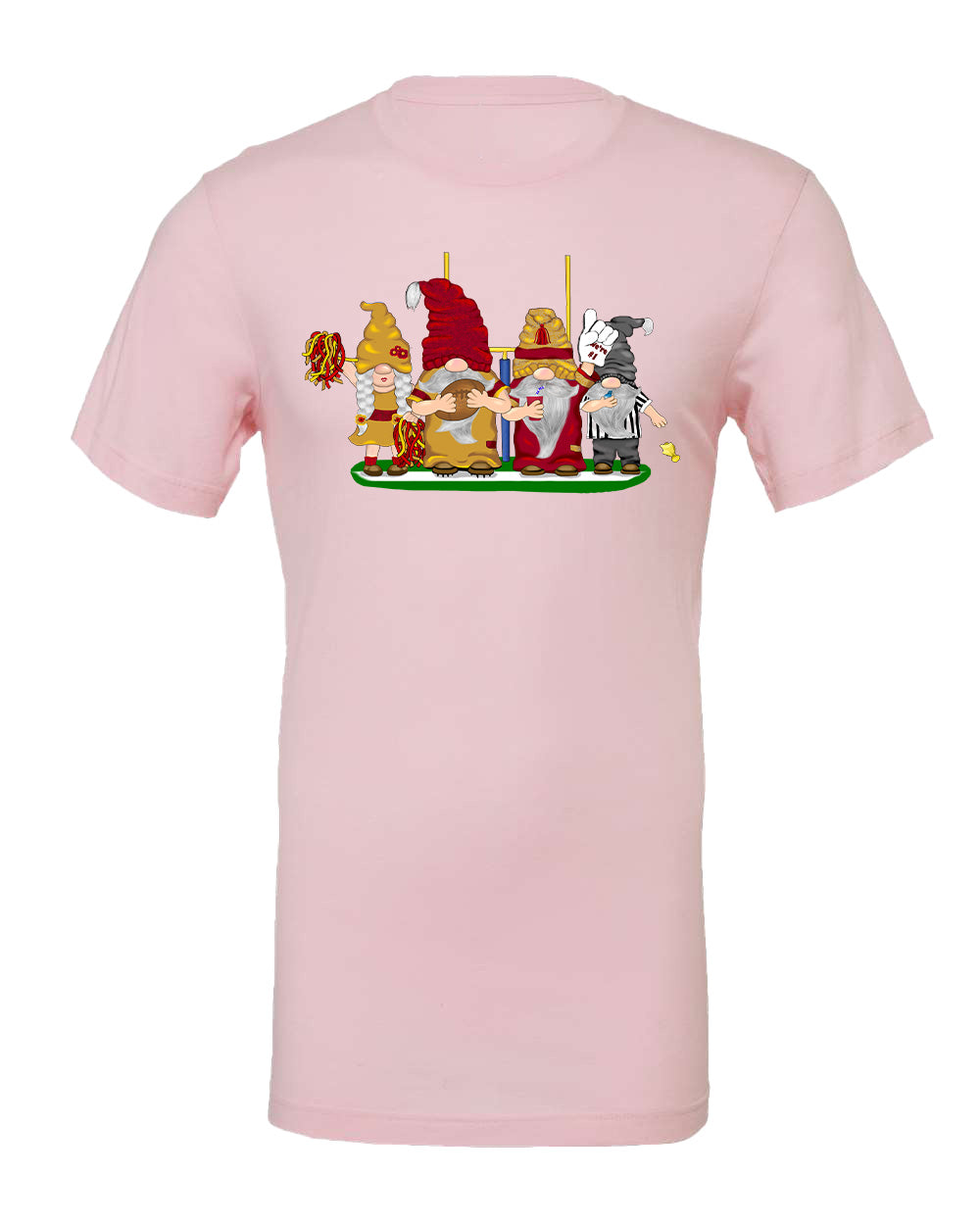 Burgundy & Gold Football Gnomes on Men's T-shirt (similar to DC)