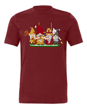 Load image into Gallery viewer, Burgundy &amp; Gold Football Gnomes on Men&#39;s T-shirt (similar to DC)
