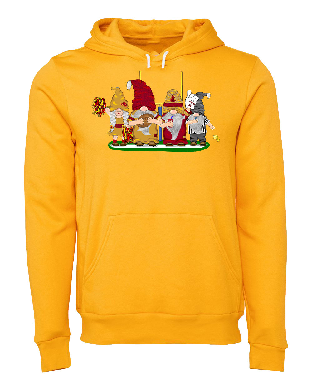 Burgundy & Gold Football Gnomes (similar to DC) on Unisex Hoodie