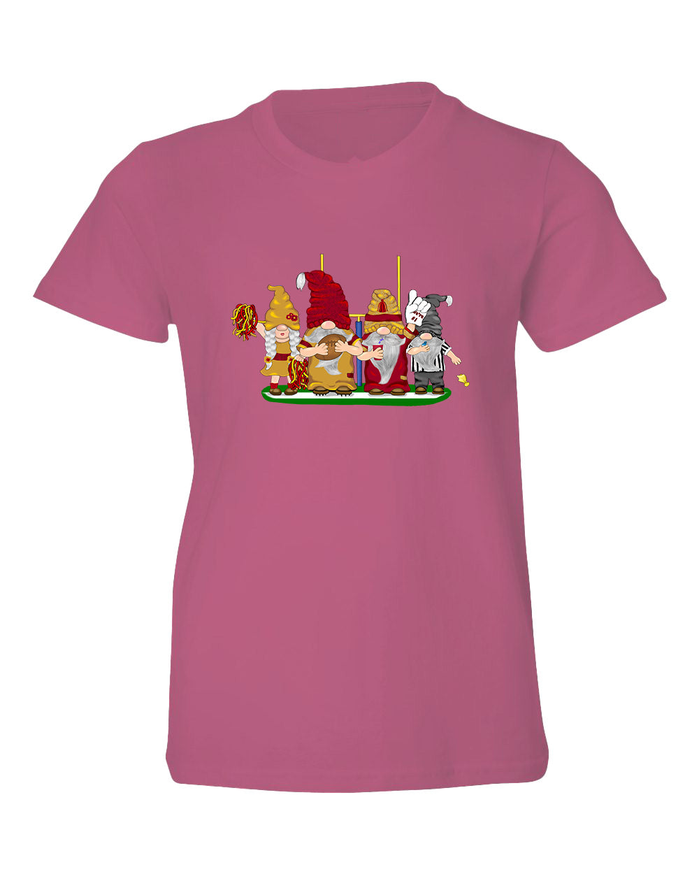 Burgundy & Gold Football Gnomes  (similar to DC) on Kids T-shirt