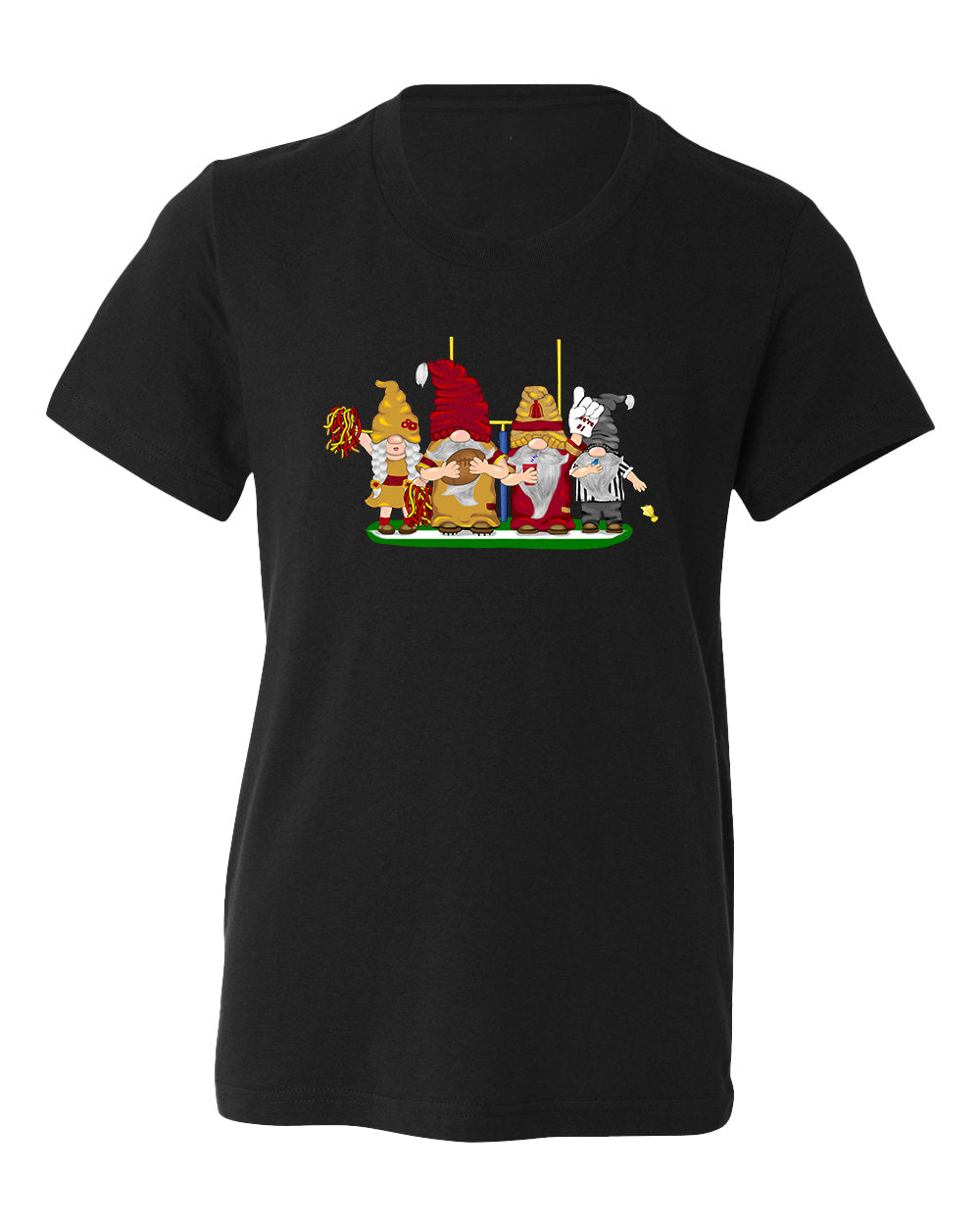 Burgundy & Gold Football Gnomes  (similar to DC) on Kids T-shirt