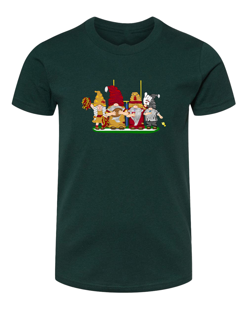 Burgundy & Gold Football Gnomes  (similar to DC) on Kids T-shirt