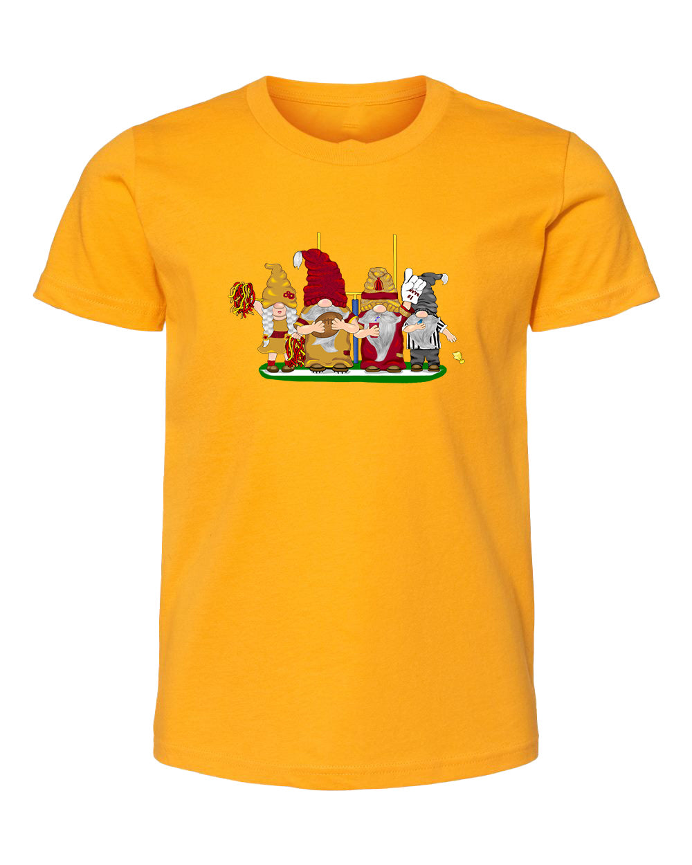 Burgundy & Gold Football Gnomes  (similar to DC) on Kids T-shirt