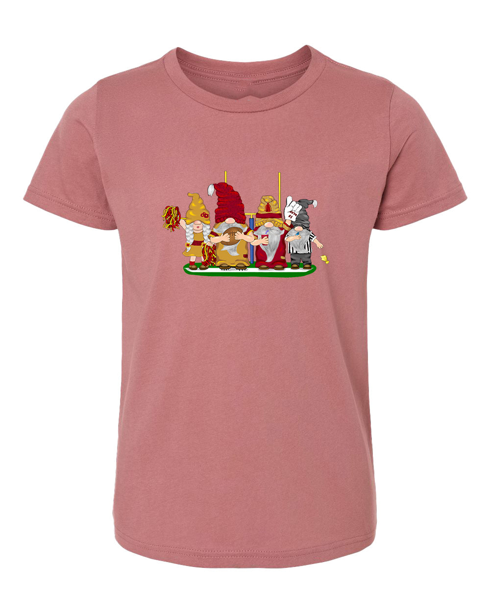 Burgundy & Gold Football Gnomes  (similar to DC) on Kids T-shirt