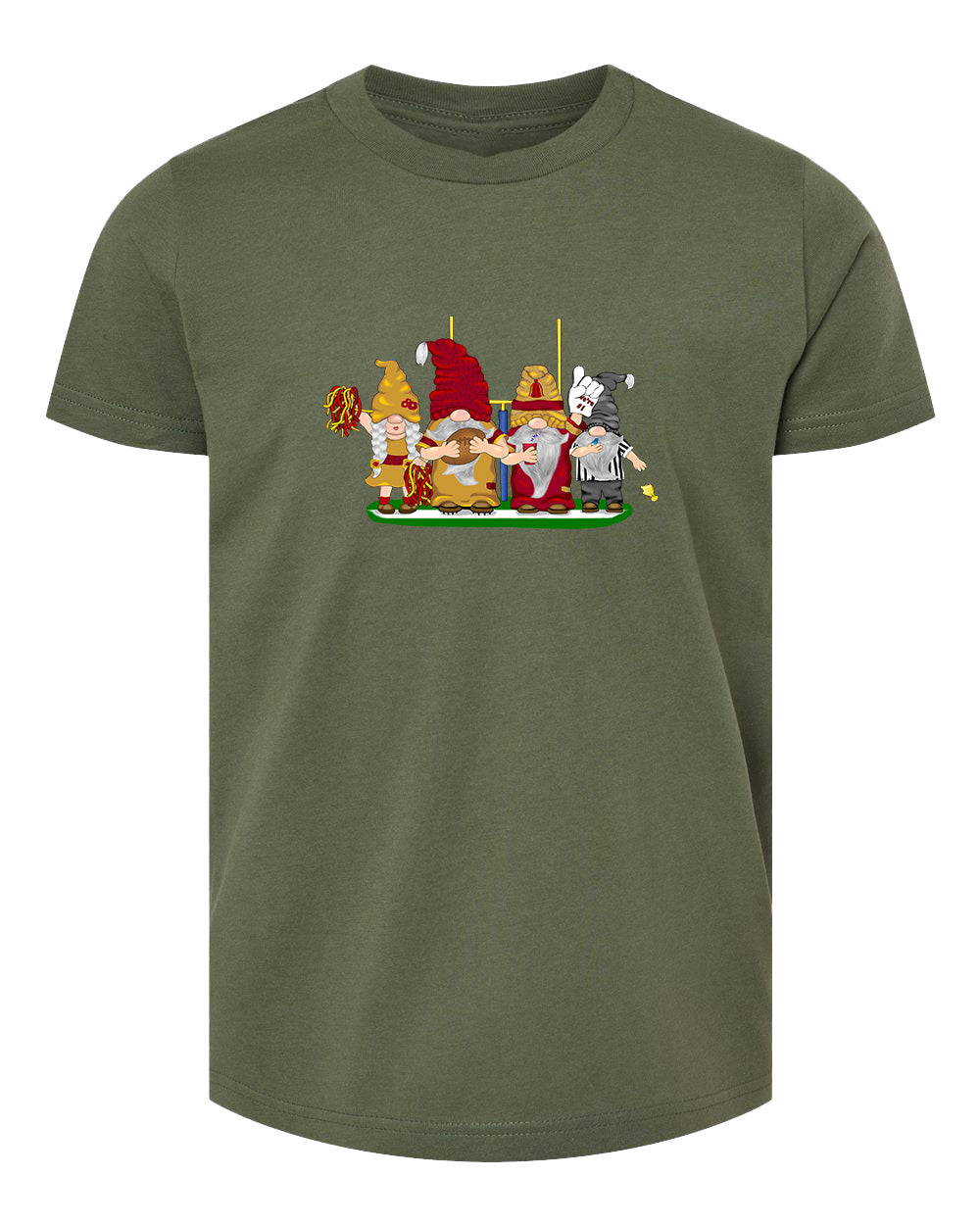 Burgundy & Gold Football Gnomes  (similar to DC) on Kids T-shirt