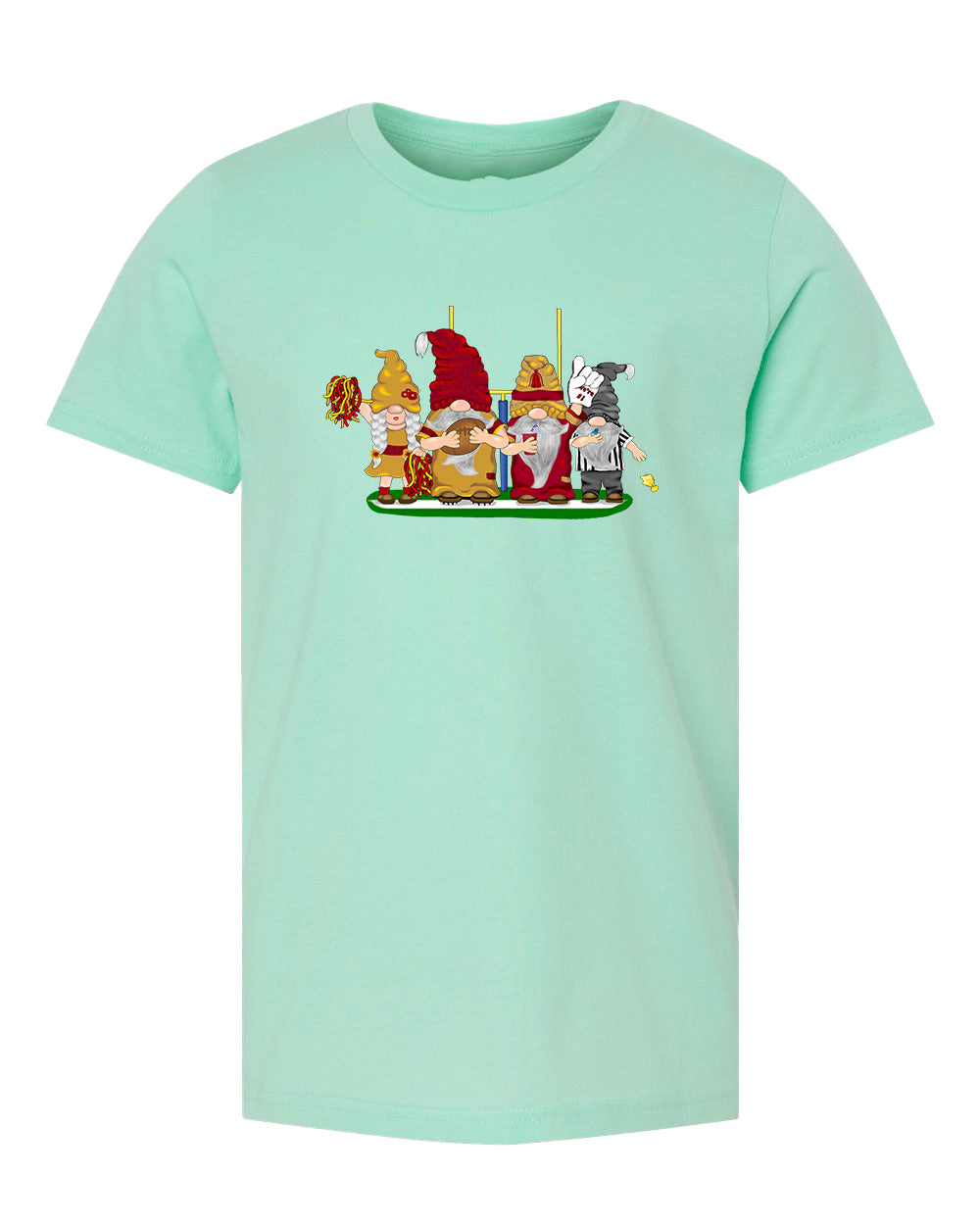 Burgundy & Gold Football Gnomes  (similar to DC) on Kids T-shirt