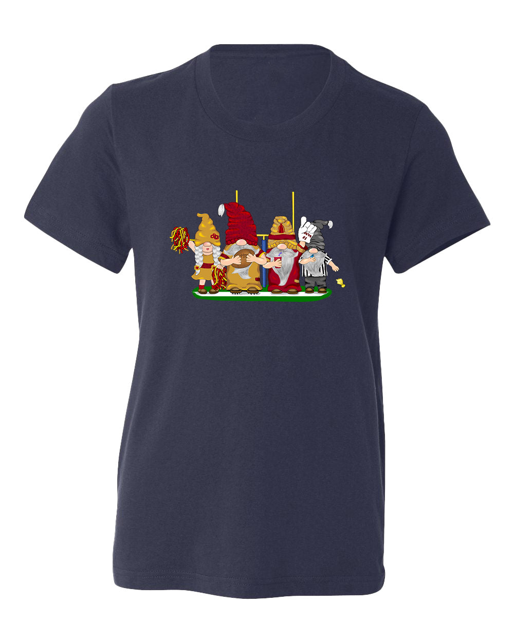 Burgundy & Gold Football Gnomes  (similar to DC) on Kids T-shirt