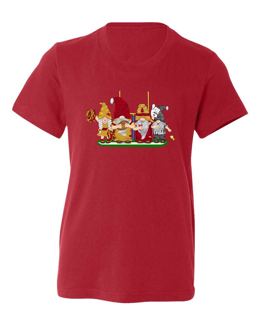 Burgundy & Gold Football Gnomes  (similar to DC) on Kids T-shirt