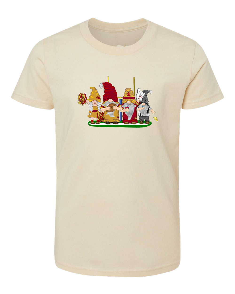 Burgundy & Gold Football Gnomes  (similar to DC) on Kids T-shirt