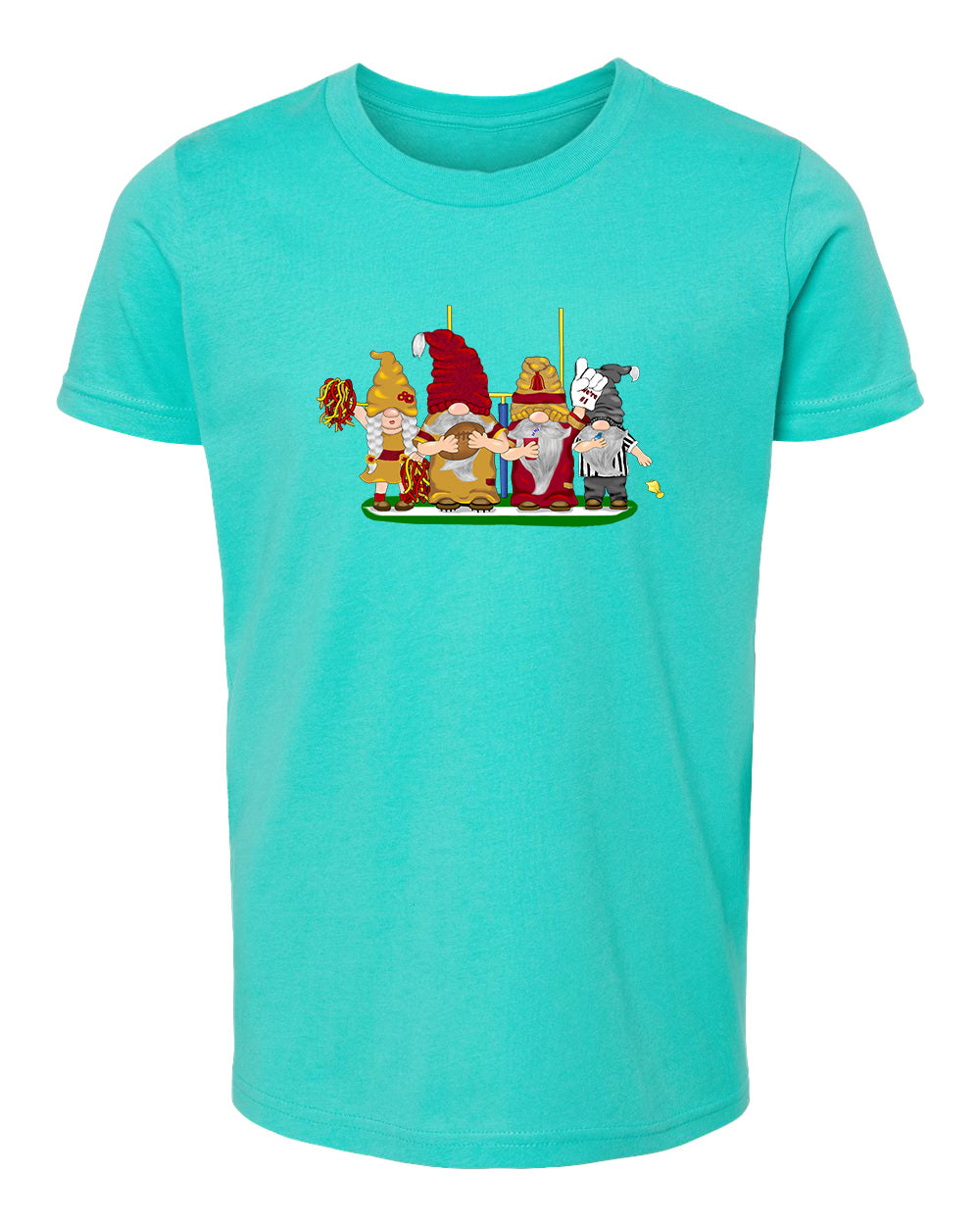 Burgundy & Gold Football Gnomes  (similar to DC) on Kids T-shirt