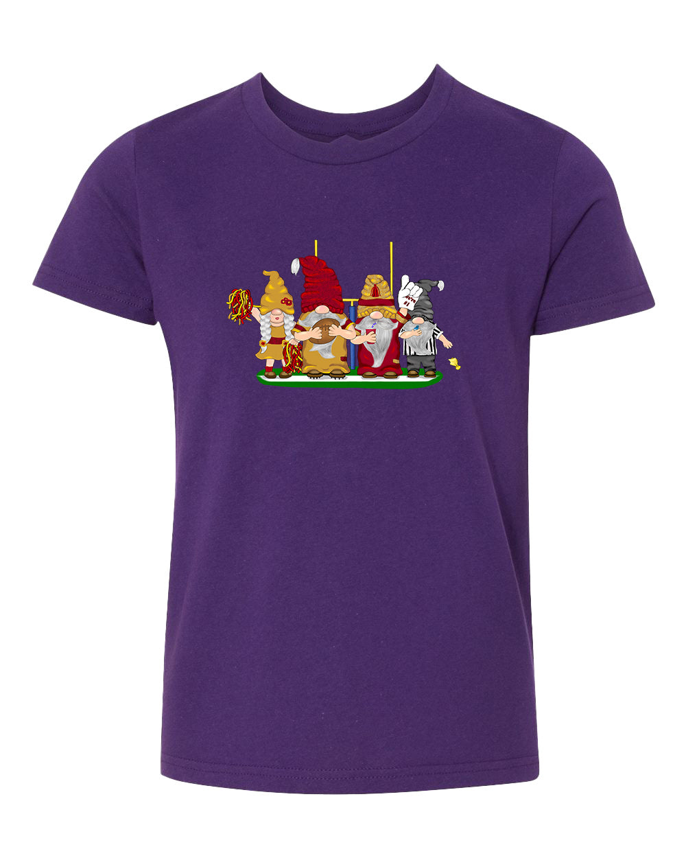 Burgundy & Gold Football Gnomes  (similar to DC) on Kids T-shirt