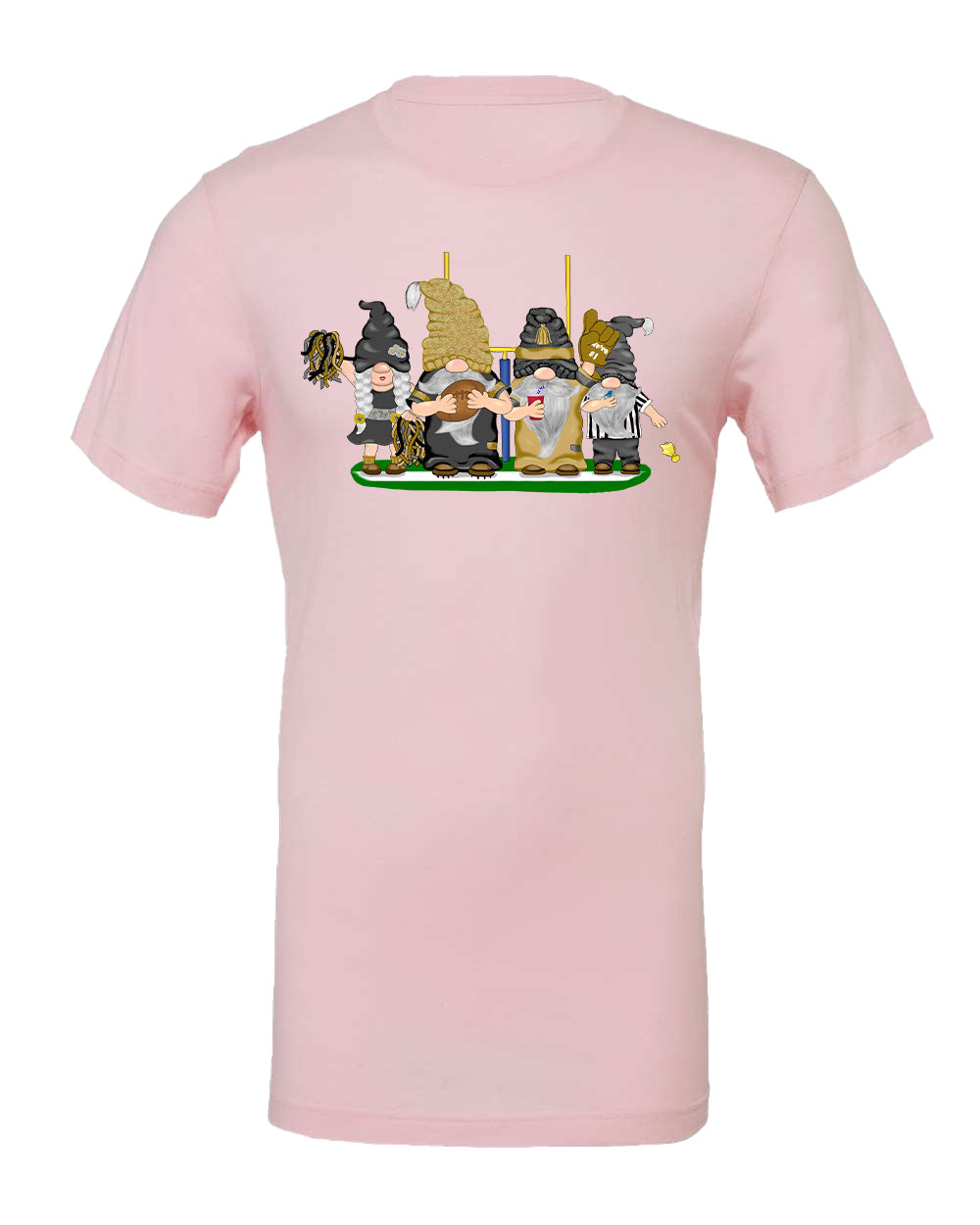 Gold & Black Football Gnomes (similar to New Orleans) on Men's T-shirt