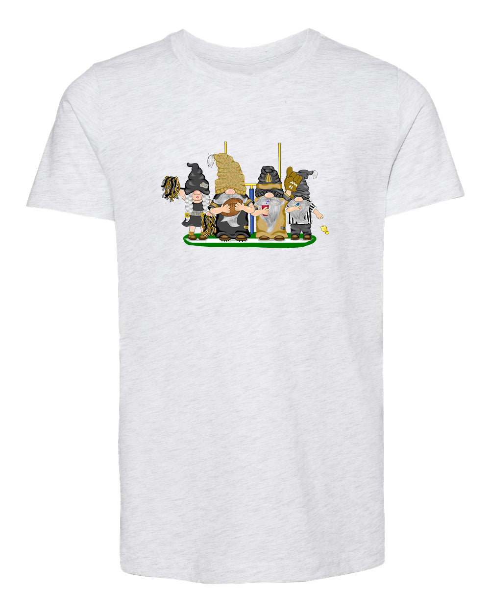 Gold & Black Football Gnomes  (similar to New Orleans) on Kids T-shirt