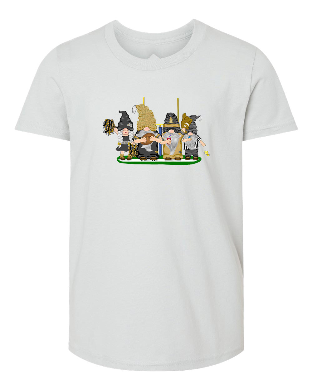 Gold & Black Football Gnomes  (similar to New Orleans) on Kids T-shirt