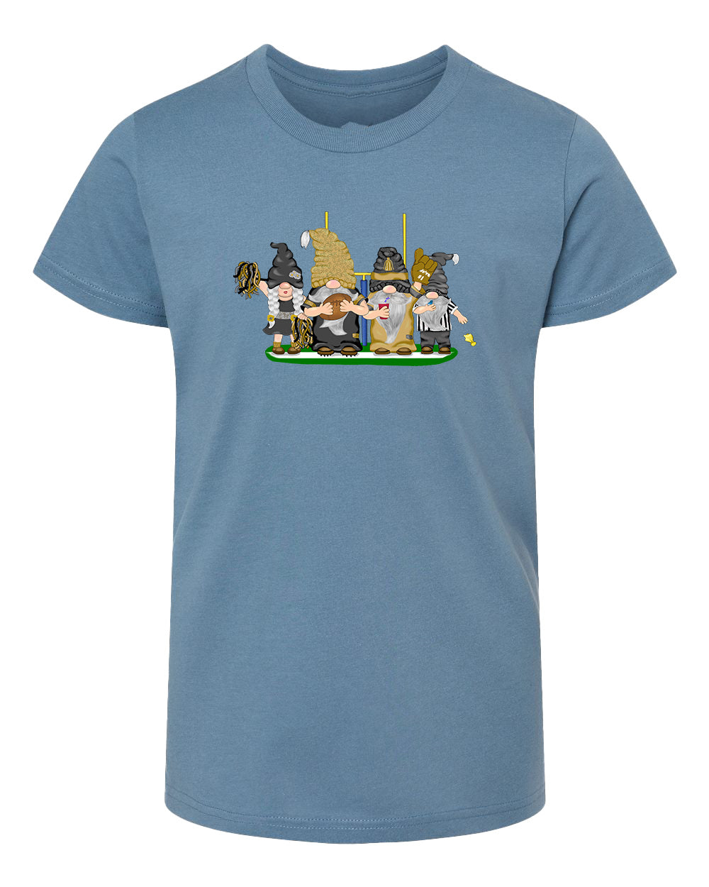 Gold & Black Football Gnomes  (similar to New Orleans) on Kids T-shirt